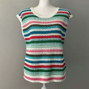 Talbot Multi-Colored Spring Sleeveless Cardigan Top